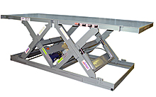 Extra wide double long scissor lift